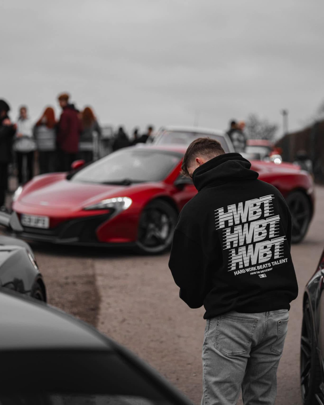 Automotive shoot — McLaren and crowd on location