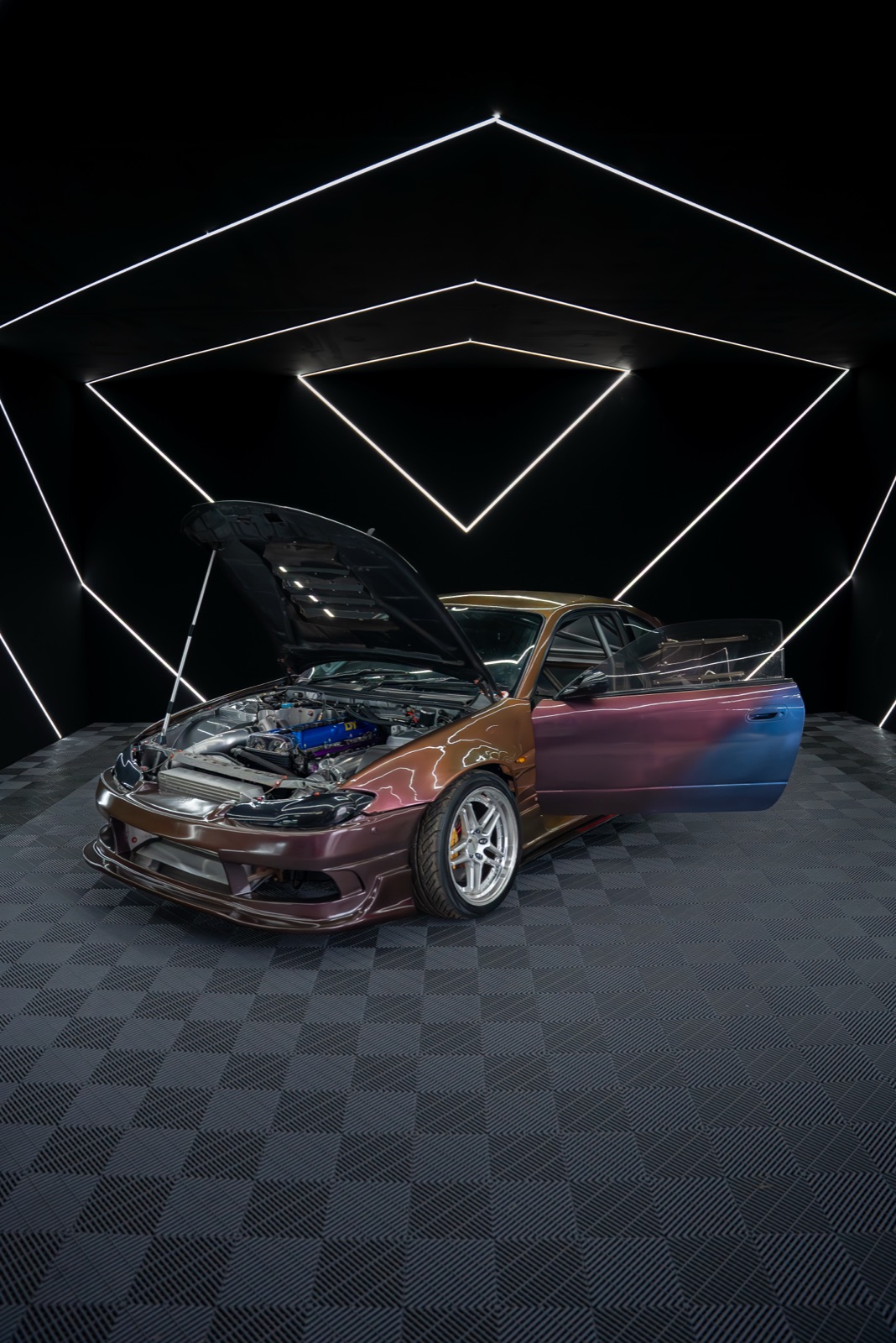 Alex Williams S15 — bonnet and doors open