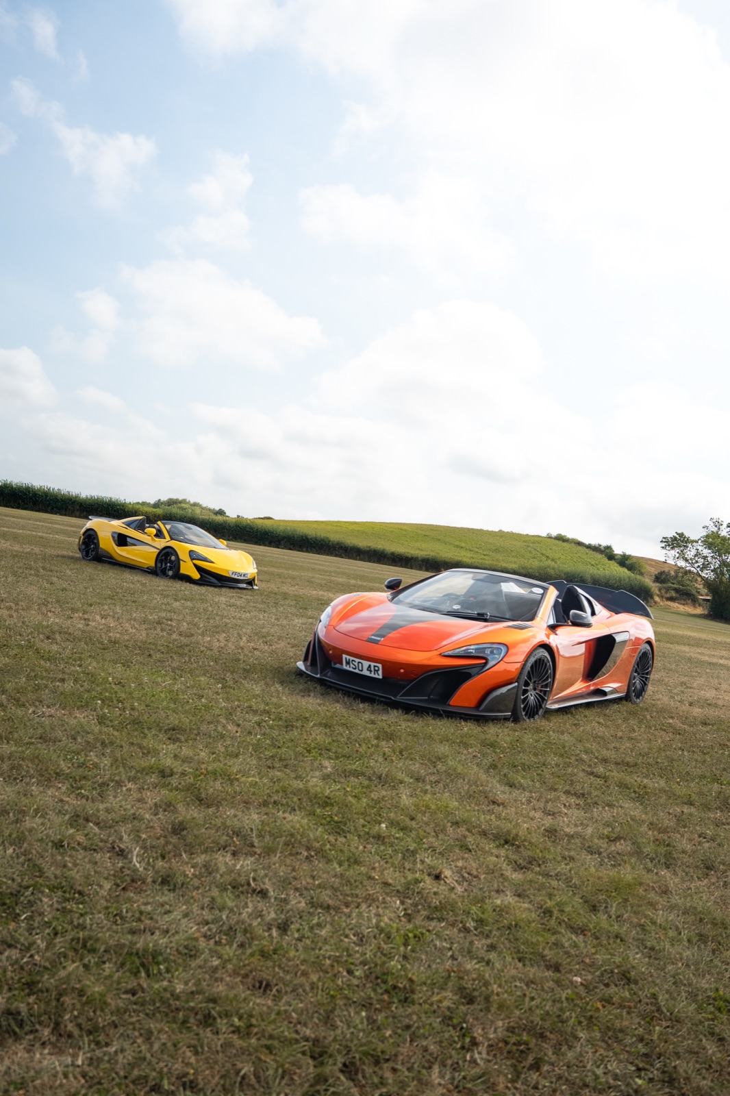 Supercar vs Classic — open-field automotive photography, photo 1