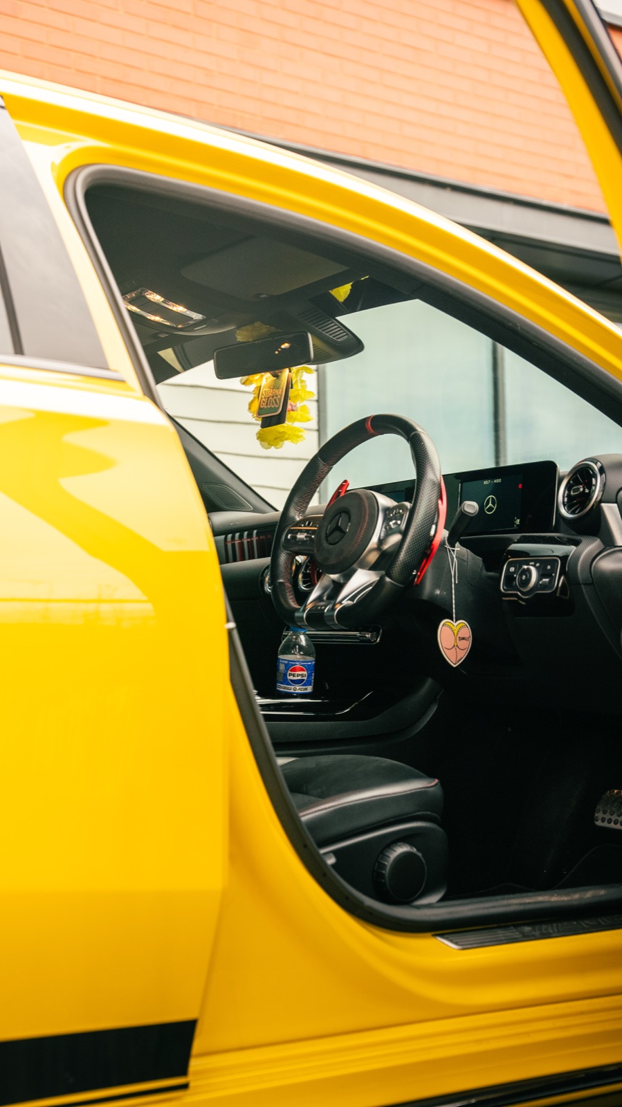 Yellow Mercedes-AMG A35 — location photography, photo 5