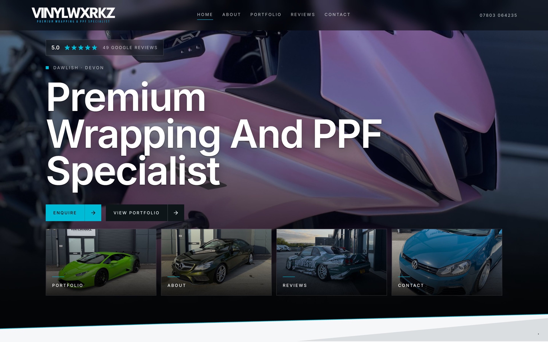 Vinylwxrkz homepage — Premium Wrapping And PPF Specialist, Dawlish