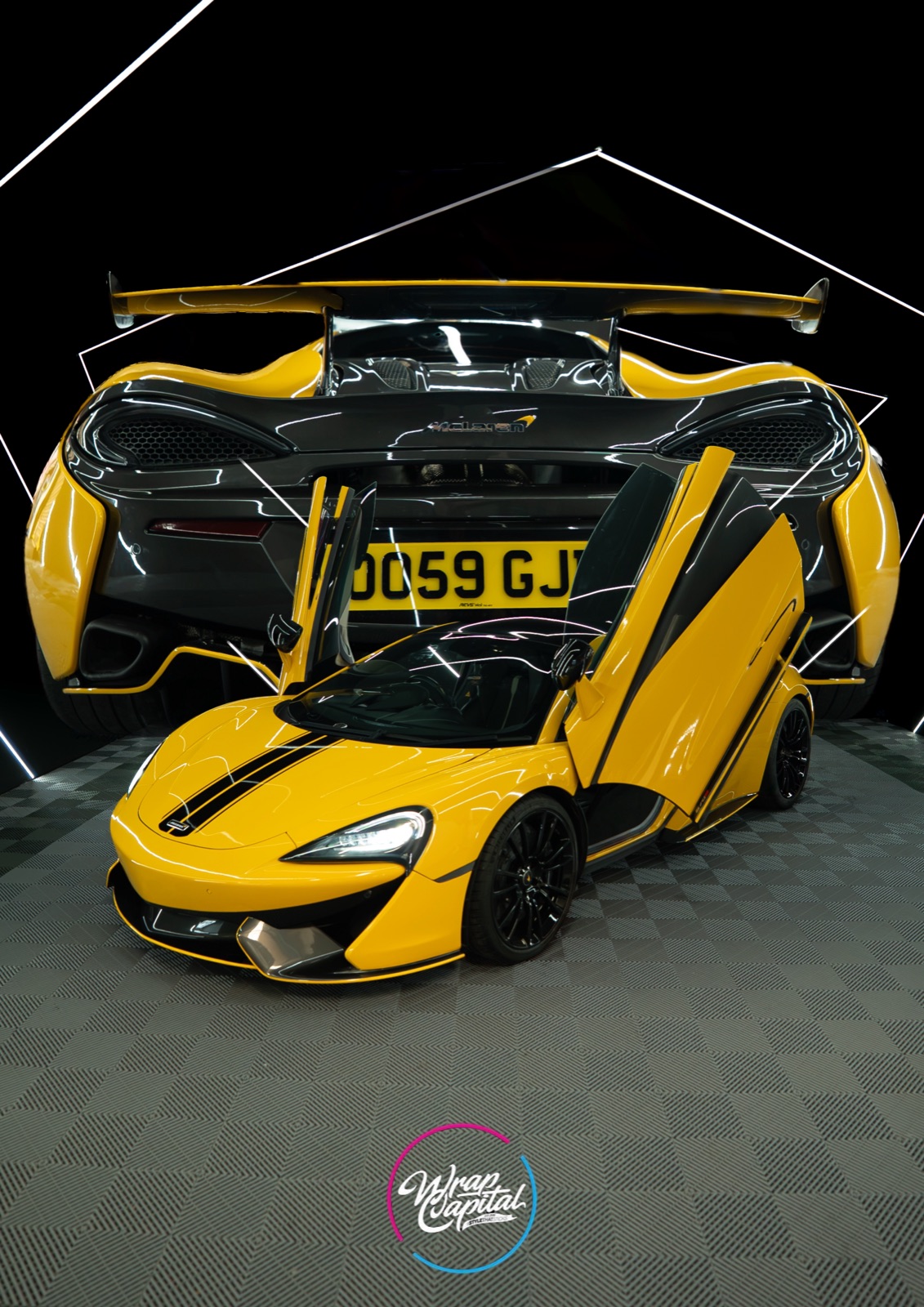 McLaren 570S yellow wrap artwork