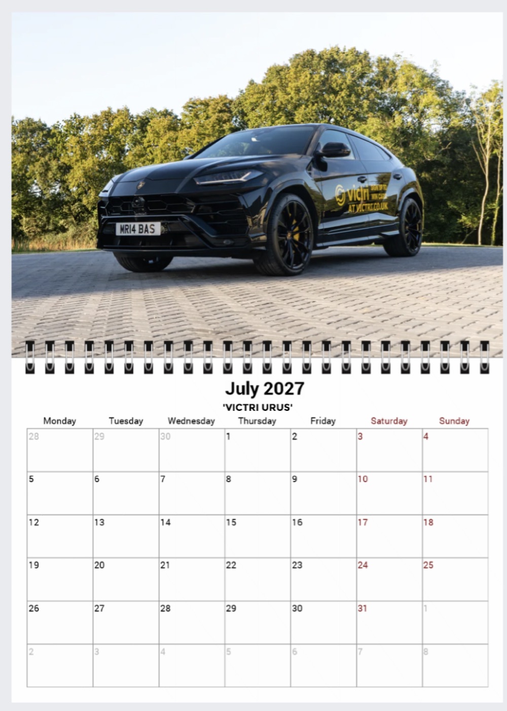 2027 calendar — July